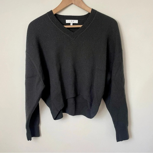 IRO Willy V-Neck Wool Sweater Grey - Picture 4 of 9